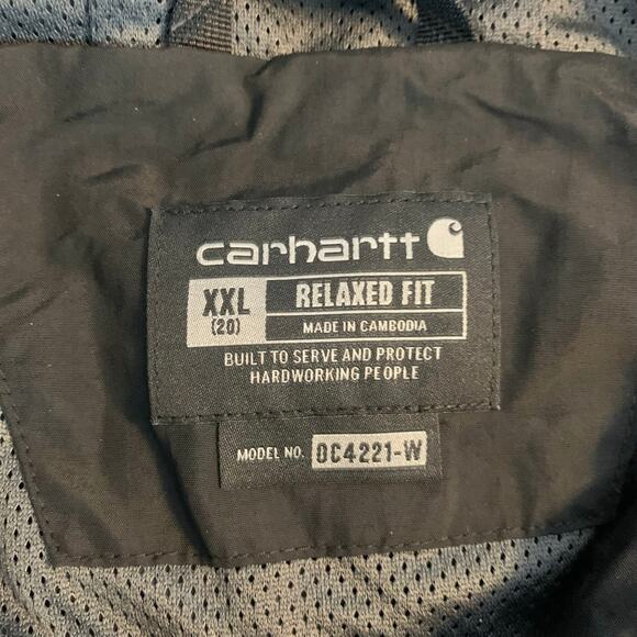 Carhartt Relaxed Fit Women's Coat XXL 20W Black Rain Defender Lightweight Hooded - Picture 3 of 8
